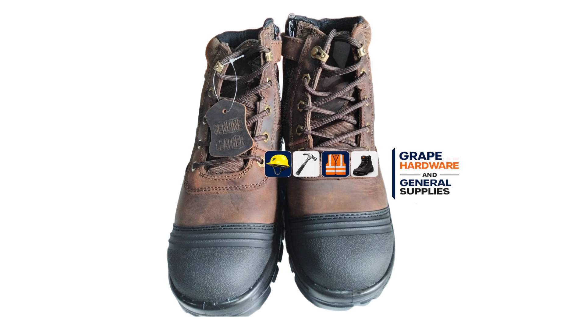 Men's Work Boots, Crazy Horse Leather, Steel Toes Mens Work Shoes, Non Slip Lace Up Protective Shoes, 6 Inch, Anti-Smashing,Anti-Fatigue (AT508, Brown)