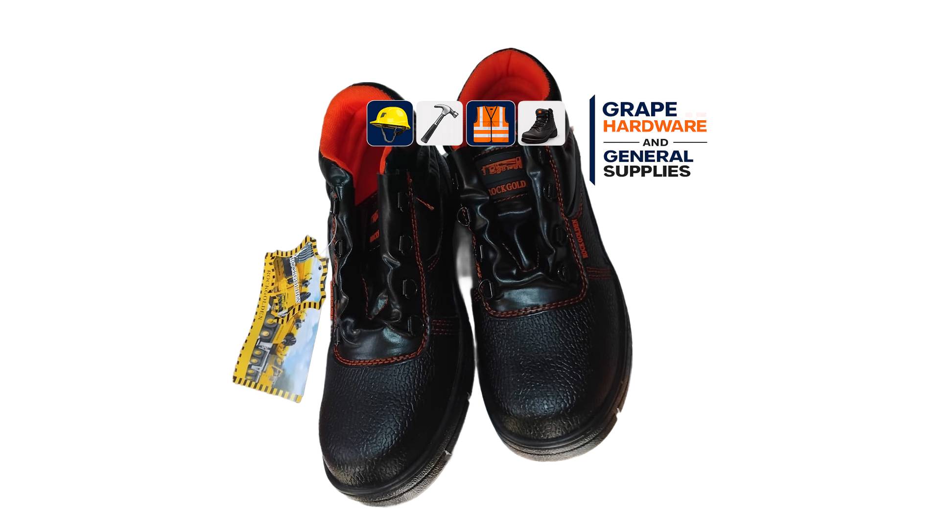 Hillson Beston PVC Safety Shoes | Heat, Water & Oil Resistant, Anti-Skid Industrial Footwear (Steel Toe, 9) Black - Image 3