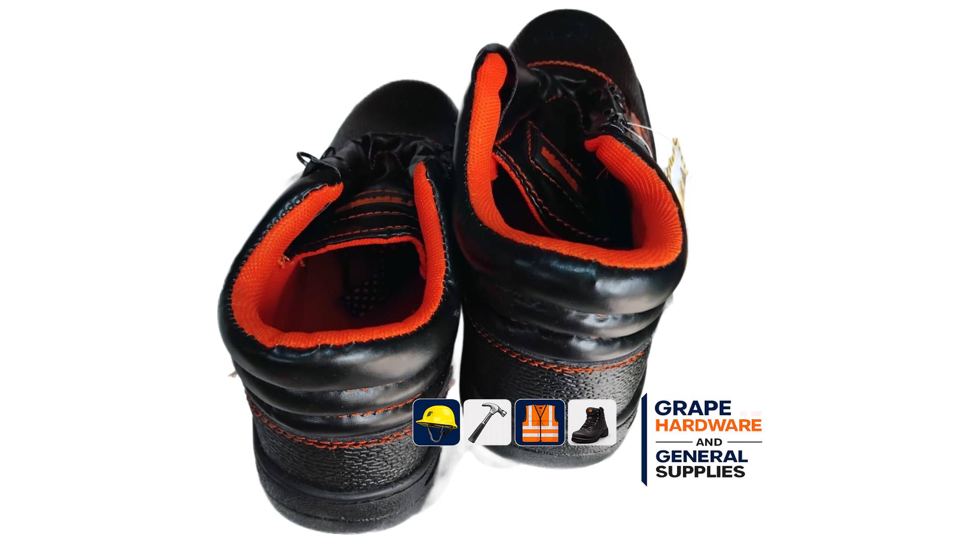 Hillson Beston PVC Safety Shoes | Heat, Water & Oil Resistant, Anti-Skid Industrial Footwear (Steel Toe, 9) Black - Image 2