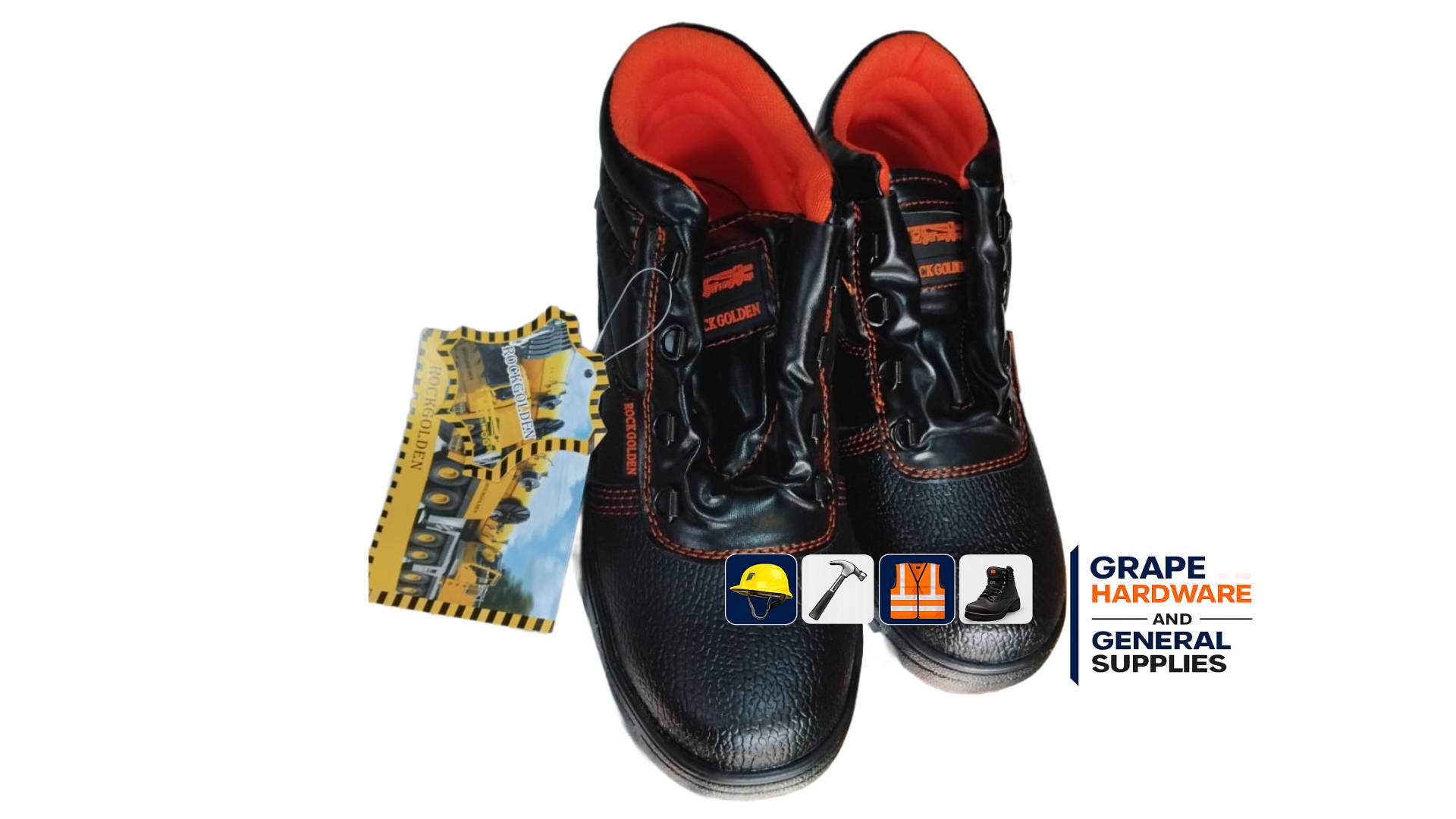 Hillson Beston PVC Safety Shoes | Heat, Water & Oil Resistant, Anti-Skid Industrial Footwear (Steel Toe, 9) Black