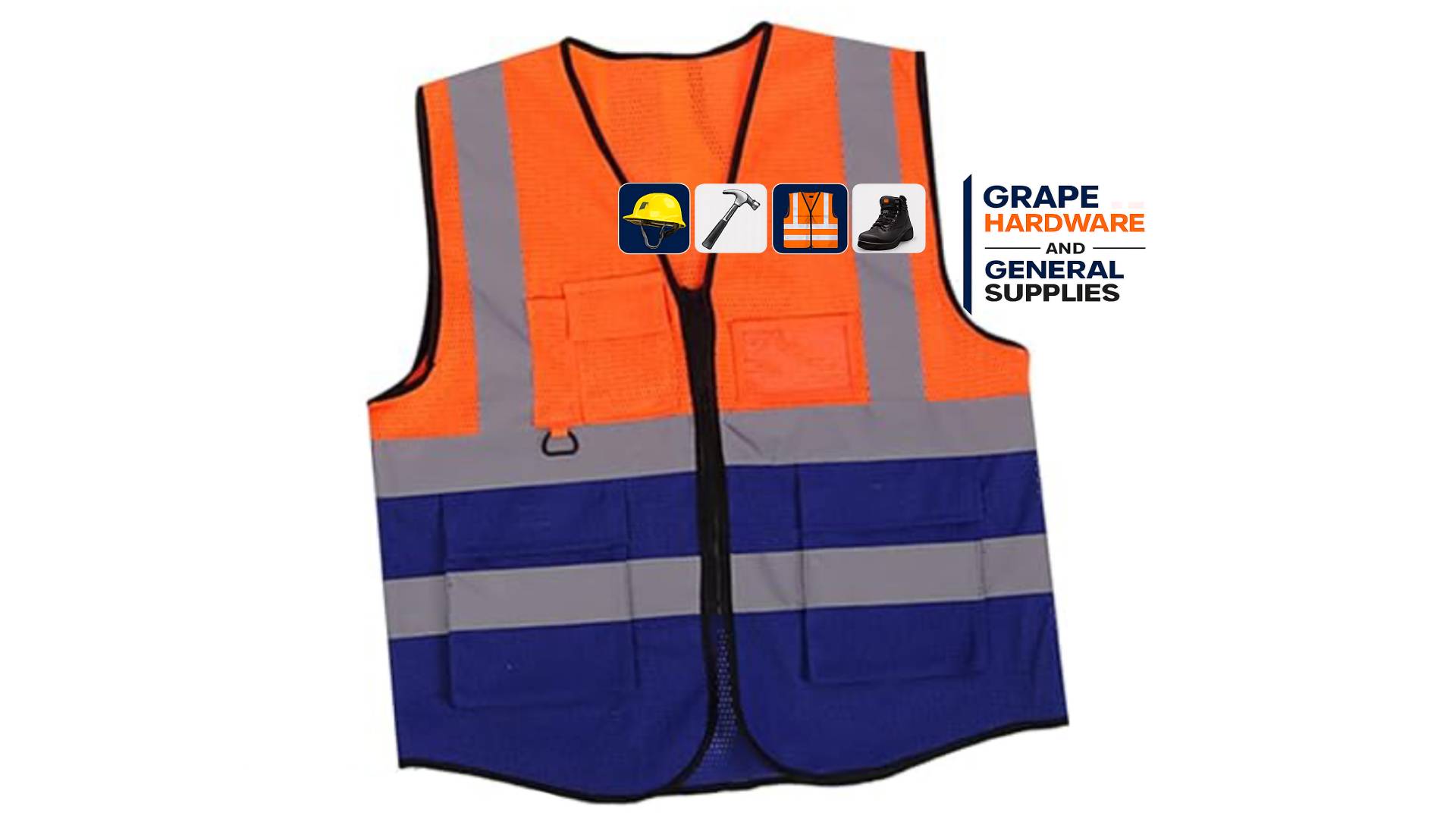Angoily 2pcs High Visibility Safety Vest Reflective Stripes Zipper Design Men Utility Vest Orange for Work Emergency Volunteer Traffic