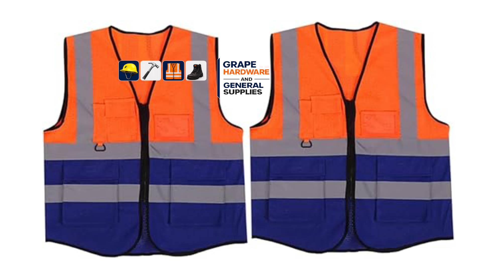 Angoily 2pcs High Visibility Safety Vest Reflective Stripes Zipper Design Men Utility Vest Orange for Work Emergency Volunteer Traffic - Image 2