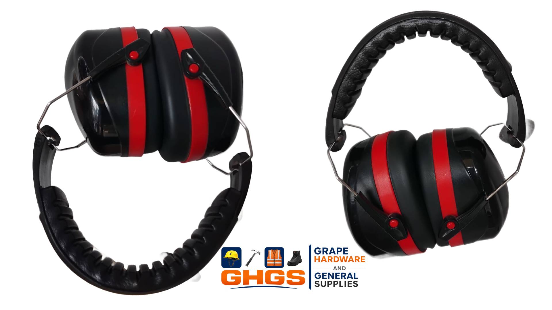 Garosa Noise Cancelling Earmuffs for Babies Toddlers Adults Adjustable Sound Blocking Safety Ear Muffs Over Ear Headphones Black Red - Image 2