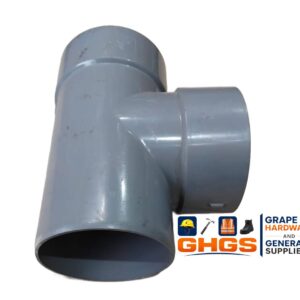 PVC tee pipe fitting, commonly used in plumbing to create branch connections in piping systems.
