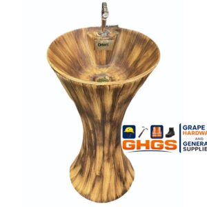 23 Inch Spykar Light Brown Ceramic Pedestal Wash Basin – Elegant Bathroom Sink with Pedestal