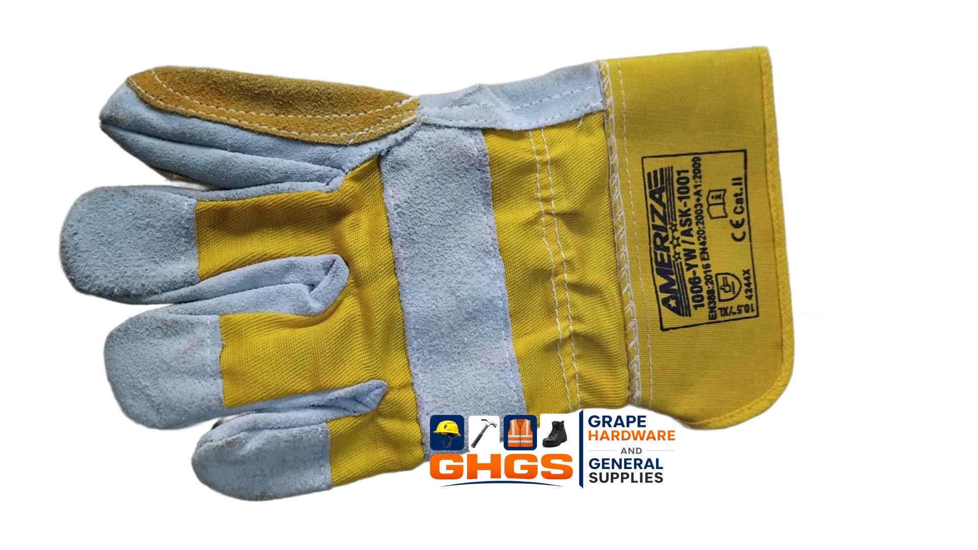 Ameriza Premium Leather Safety Work Gloves – Heavy Duty Industrial Protective Gloves for Construction & Material Handling - Image 2