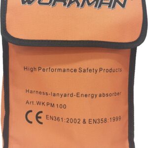 WORKMAN PM100 Full Body Safety Harness with Adjustable Chest & Thigh straps with ideally positioned Sit Strap1.2 Meter l&yard with shock absorber & 2 big Carbiner Hooks Harness & Fall Protection Gear